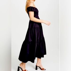 Black off the shoulder designer STAUD dress. Size 2. Like new.